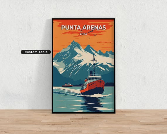 Punta Arenas Chile Travel Poster Custom Wall Art