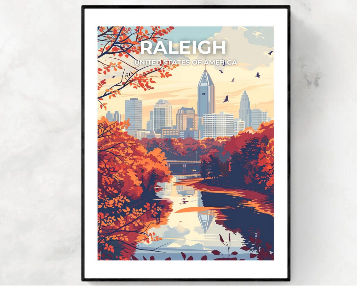 Raleigh United States Travel Print Wall Art Raleigh United States City Print Raleigh United States Travel Gift Raleigh Travel Gift