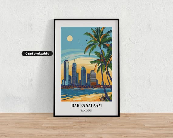 Dar Es Salaam Tanzania Travel Poster Custom Wall Art
