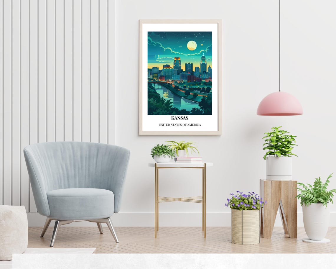 Kansas City United States Travel Print Wall Art Kansas City United States City Print Kansas City United States Travel Gift Wall Art - Image 2