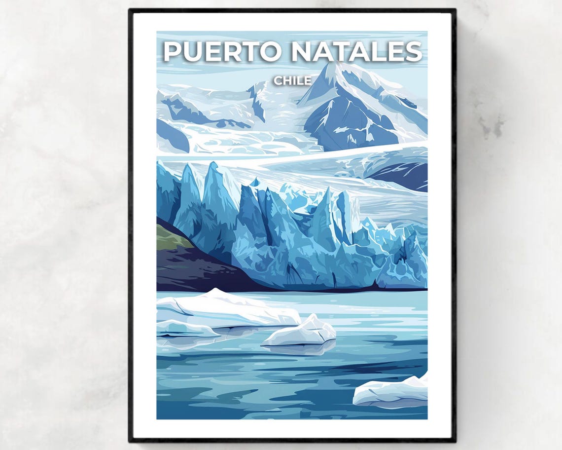 Puerto Natales Chile Glacier Calving Front Iceberg Lagoon Poster