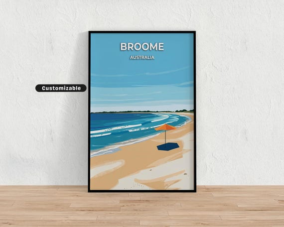 Broome Australia Travel Poster Custom Wall Art