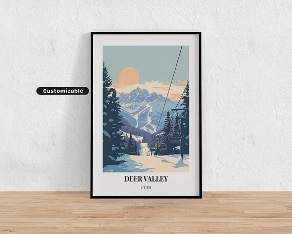 Deer Valley Utah Travel Poster Custom Wall Art