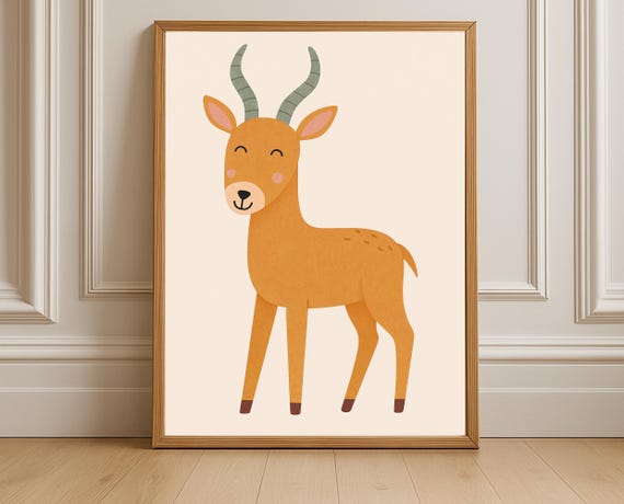 Deer Nursery Wall Art Baby Poster For Kids And Toddler Room Decor Pastel