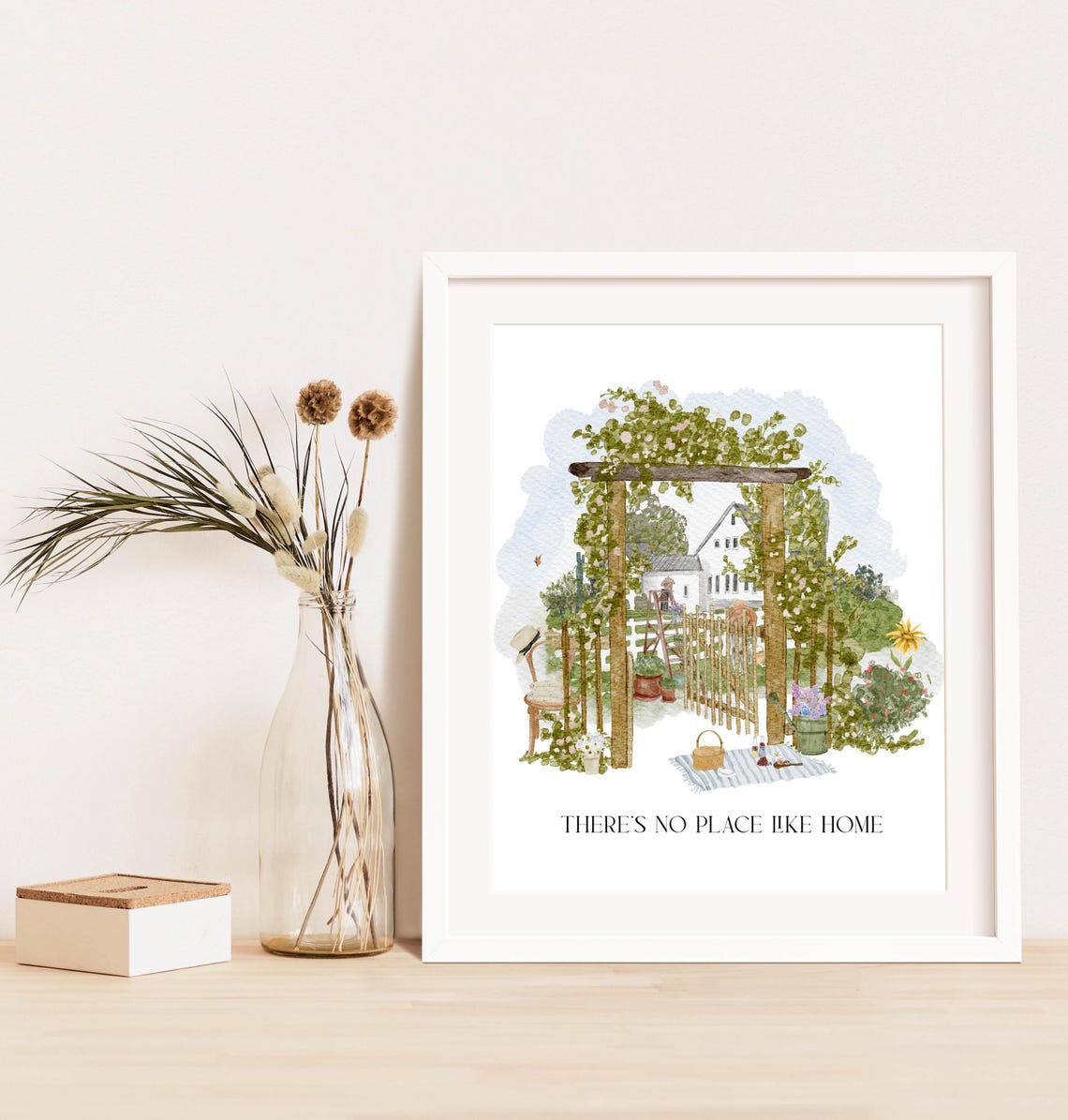 Home Quote Wall Art Inspirational Quote Farmhouse Decor 5x7 8x10 11x14 16x20 Theres No Place Like Home Country Sign Diy Decor - Image 4