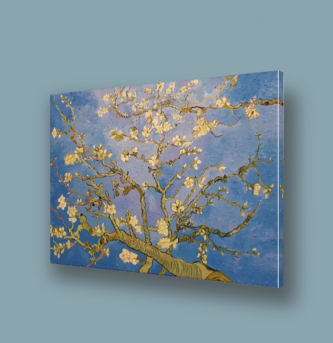 Classic Van Gogh Almond Blossom White Flowers on Blue Sky Art Print
