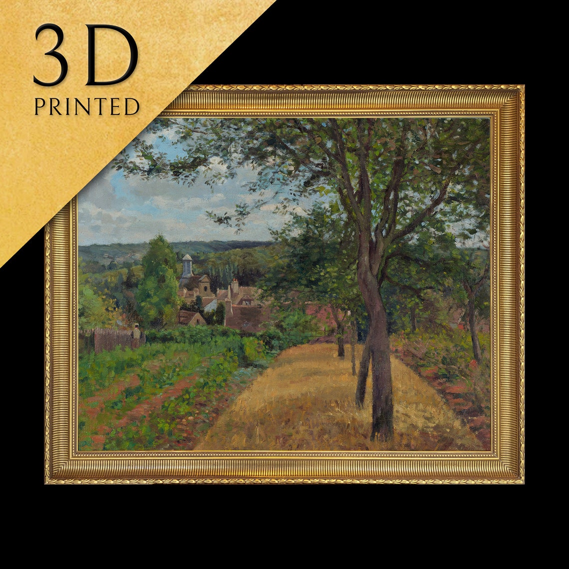 Camille Pissarro Orchards Village Church Country Orchard View Wall Art
