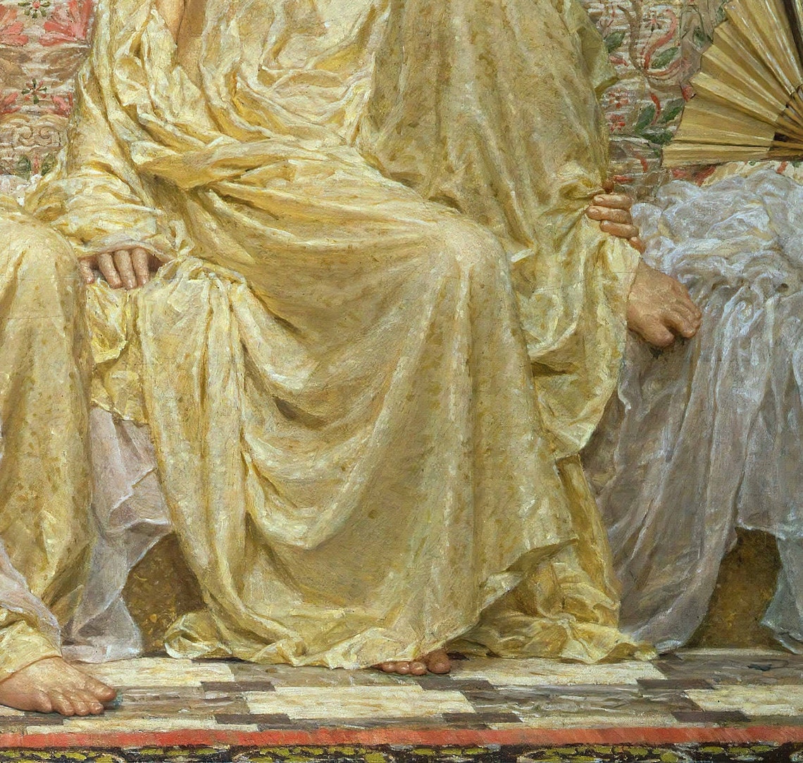 Albert Joseph Moore Dreamers Three Reclining Women In Gold Wall Art - Image 3