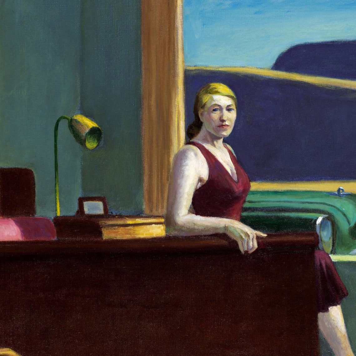 Edward Hopper Western Motel Classic Gold Framed 3D Printed Art Poster - Image 2