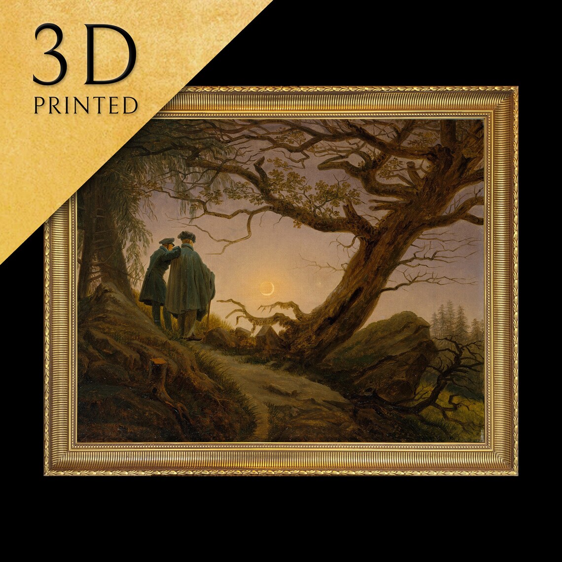 Two Men Contemplating, Caspar David Friedrich Art Print