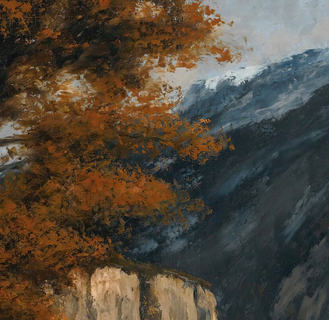 Gustave Courbet Ornans Riverside Rocky Cliffs River Scene Poster - Image 3