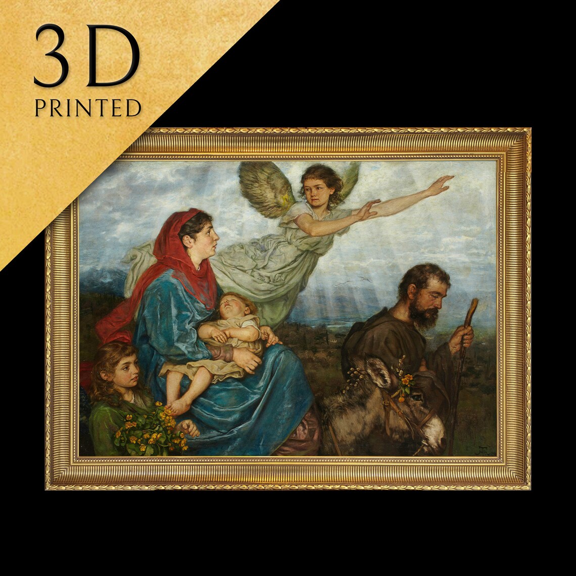 Angel Guiding the Holy Family on the Flight into Egypt Painting Poster