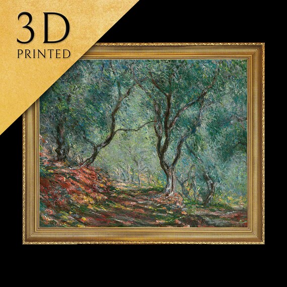 Bois Doliviers Au Jardin Moreno By Cloude Monet 3d Printed With Texture And Brush Strokes Looks Like Original Oil Painting