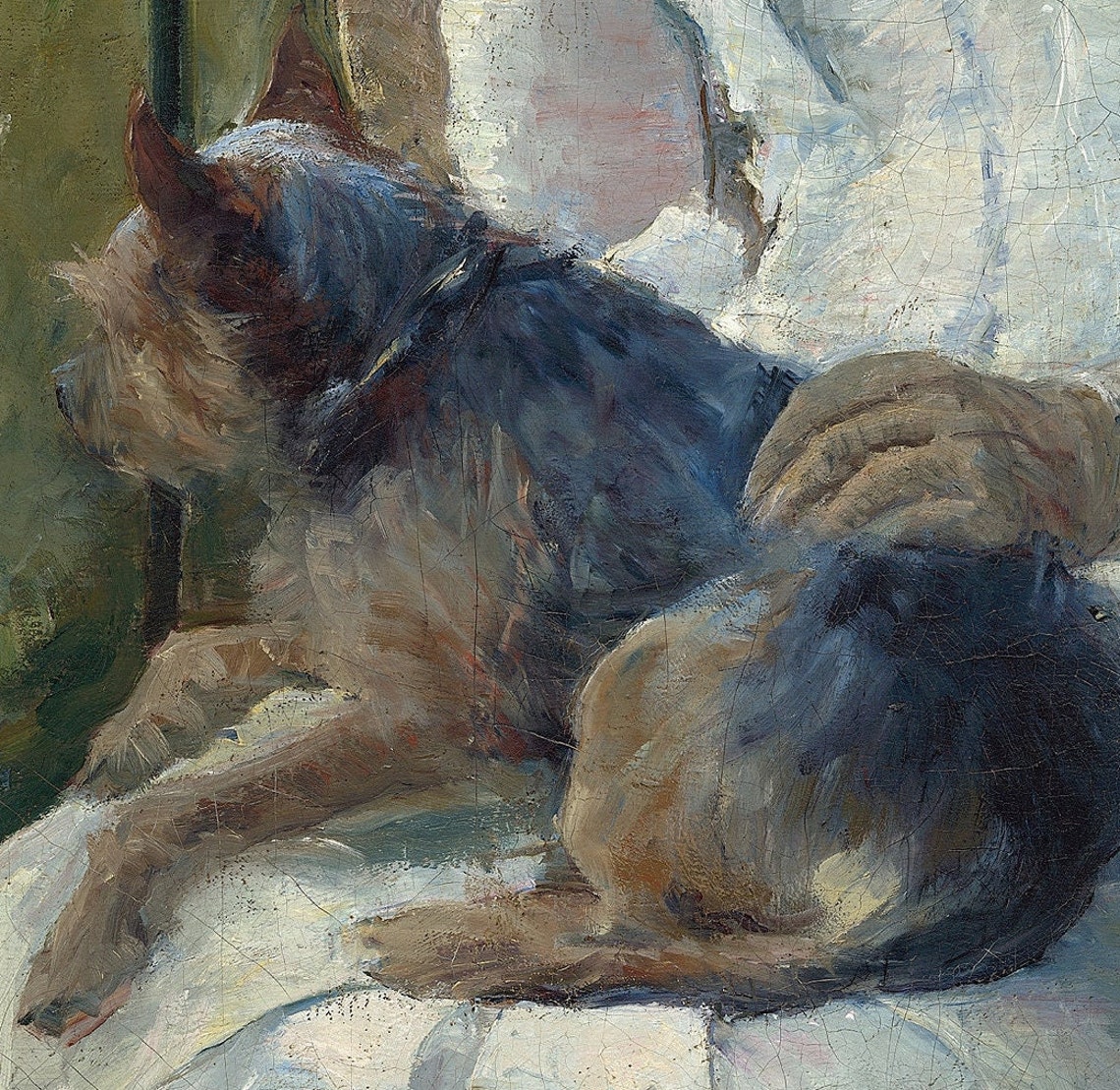 Mary Cassatt Young Girl With Dog Balcony Impressionist Portrait Poster - Image 2