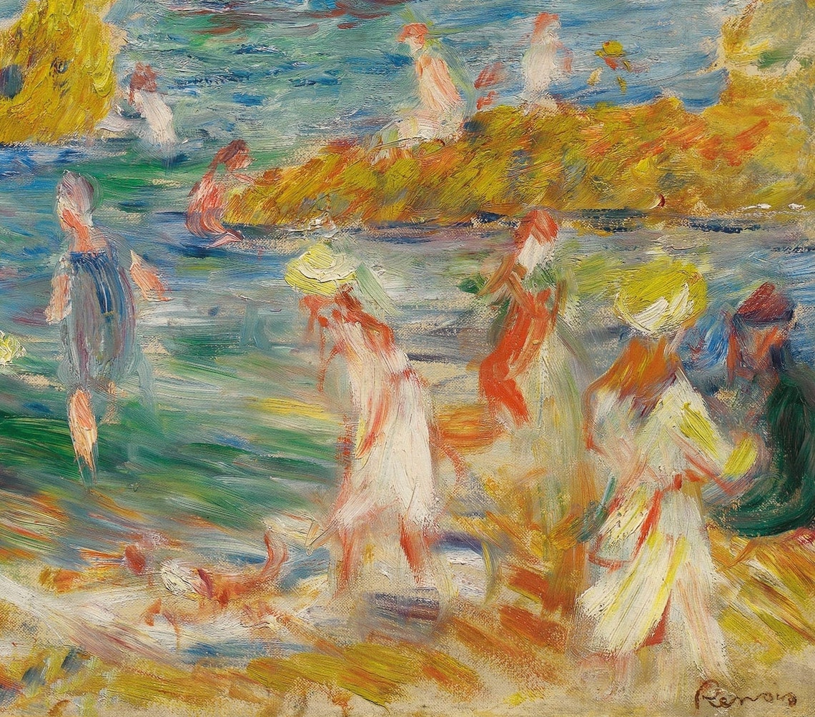 Pierre Renoir Rocky Cove Bathers Coastal Impressionist Poster - Image 3