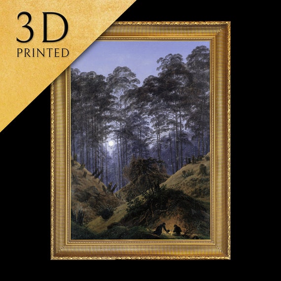 Inside The Forest In The Moonlight By Hans Thoma 3d Printed With Texture And Brush Strokes Looks Like Original Oil Painting