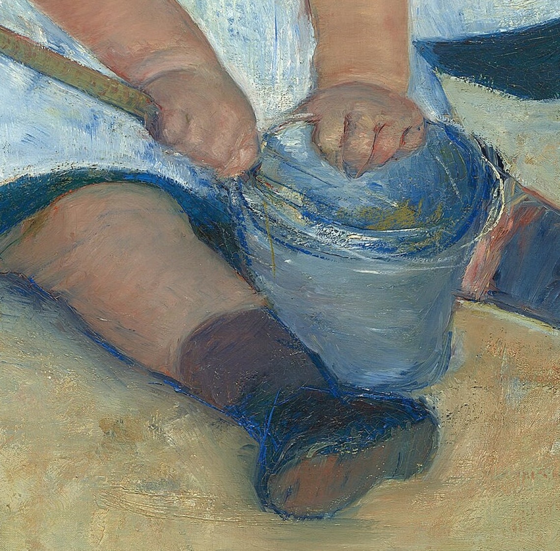 Mary Cassatt Two Children Playing on the Beach Seaside Art Poster - Image 2