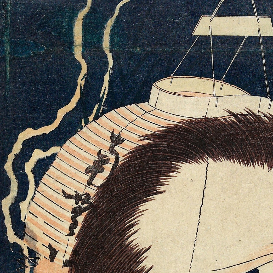 The Lantern Ghost Iwa by Hokusai Japanese Ghost Woodblock Poster - Image 2