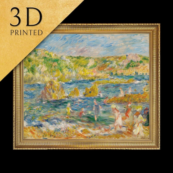 Rochers De Guernesey Avec By Pierre Auguste Renoir 3d Printed With Texture And Brush Strokes Looks Like Original Oil Painting