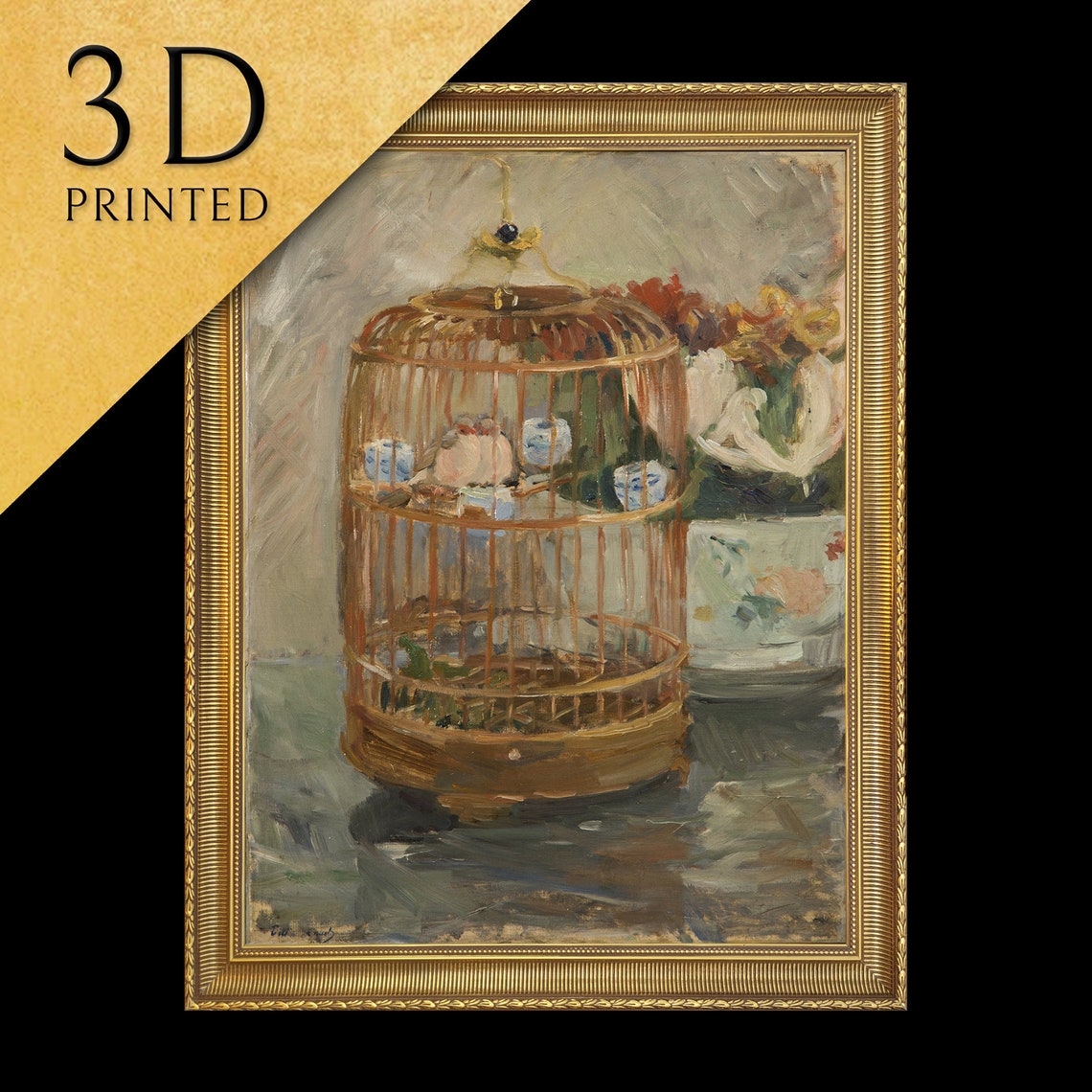 Berthe Morisot The Cage Charming Birdcage Still Life Art Poster