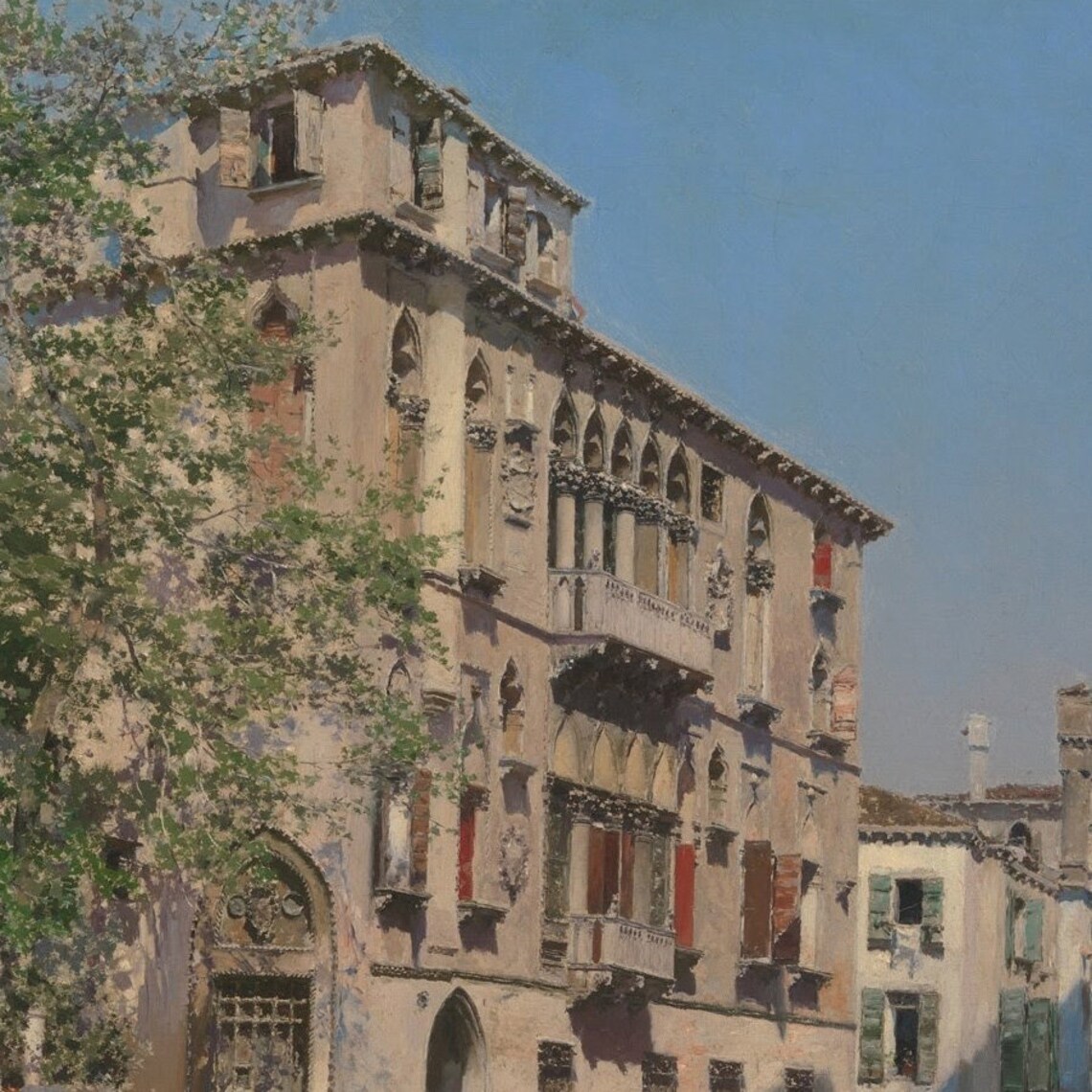 Venice Canal by Martín Rico, Oil Painting Print - Image 2