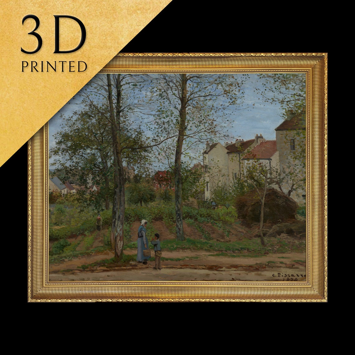 Camille Pissarro Louveciennes Village Road Figures Landscape Poster