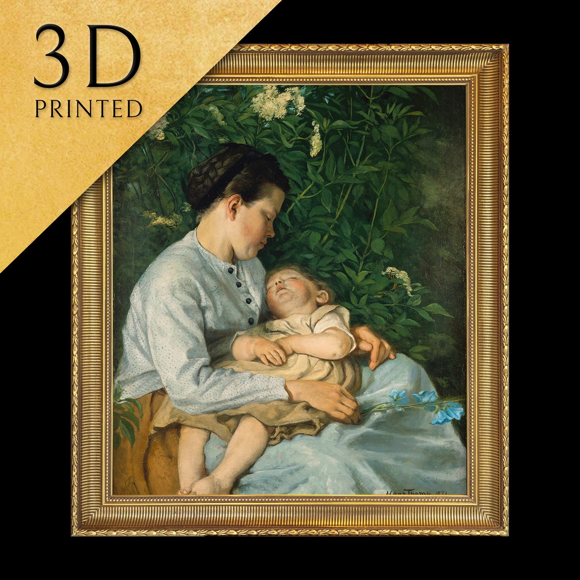 Hans Thoma Under The Elder Bush Mother Sleeping Child Poster