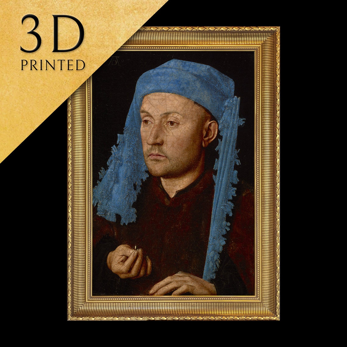 Jan van Eyck Portrait of a Man in Blue Chaperon 1433 Renaissance Print