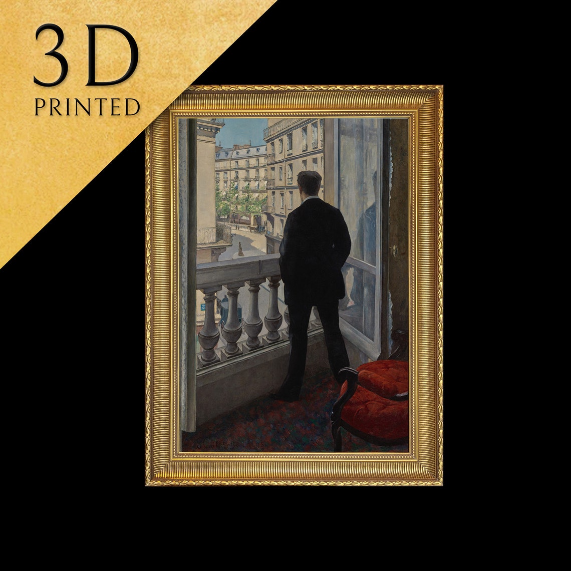 Gustave Caillebotte Young Man at His Window Paris Balcony Poster