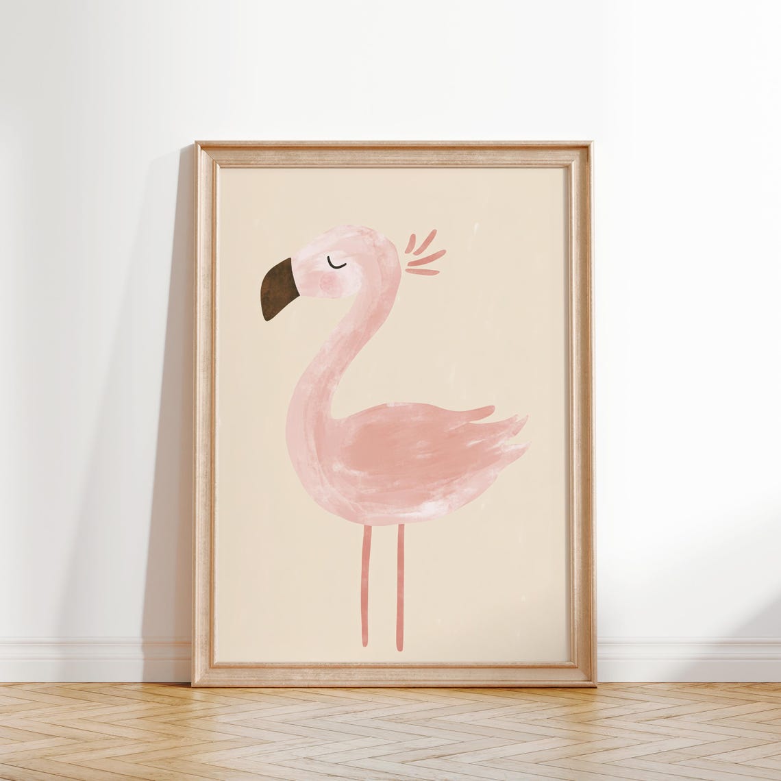 Flamingo Wall Art Nursery Animal Print Kids Room Decor Pink Flamingo Poster Baby Room Art Flamingo Pink Girls Room Decor