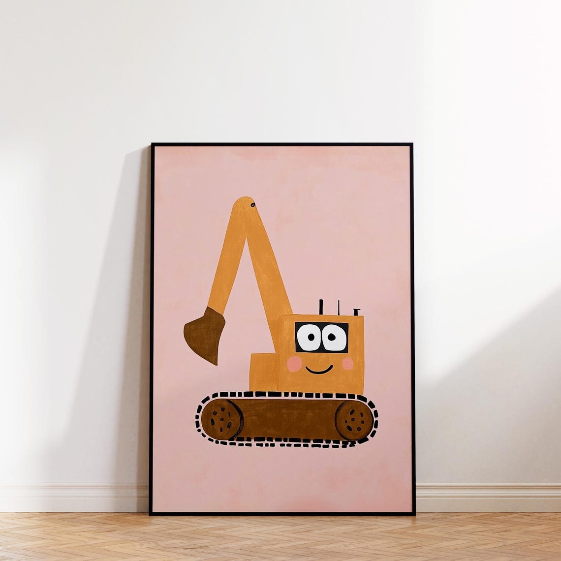 Construction Excavator Print Kids Room Wall Art Nursery Baby Boy Room Decor Modern Vehicle Poster - Image 2