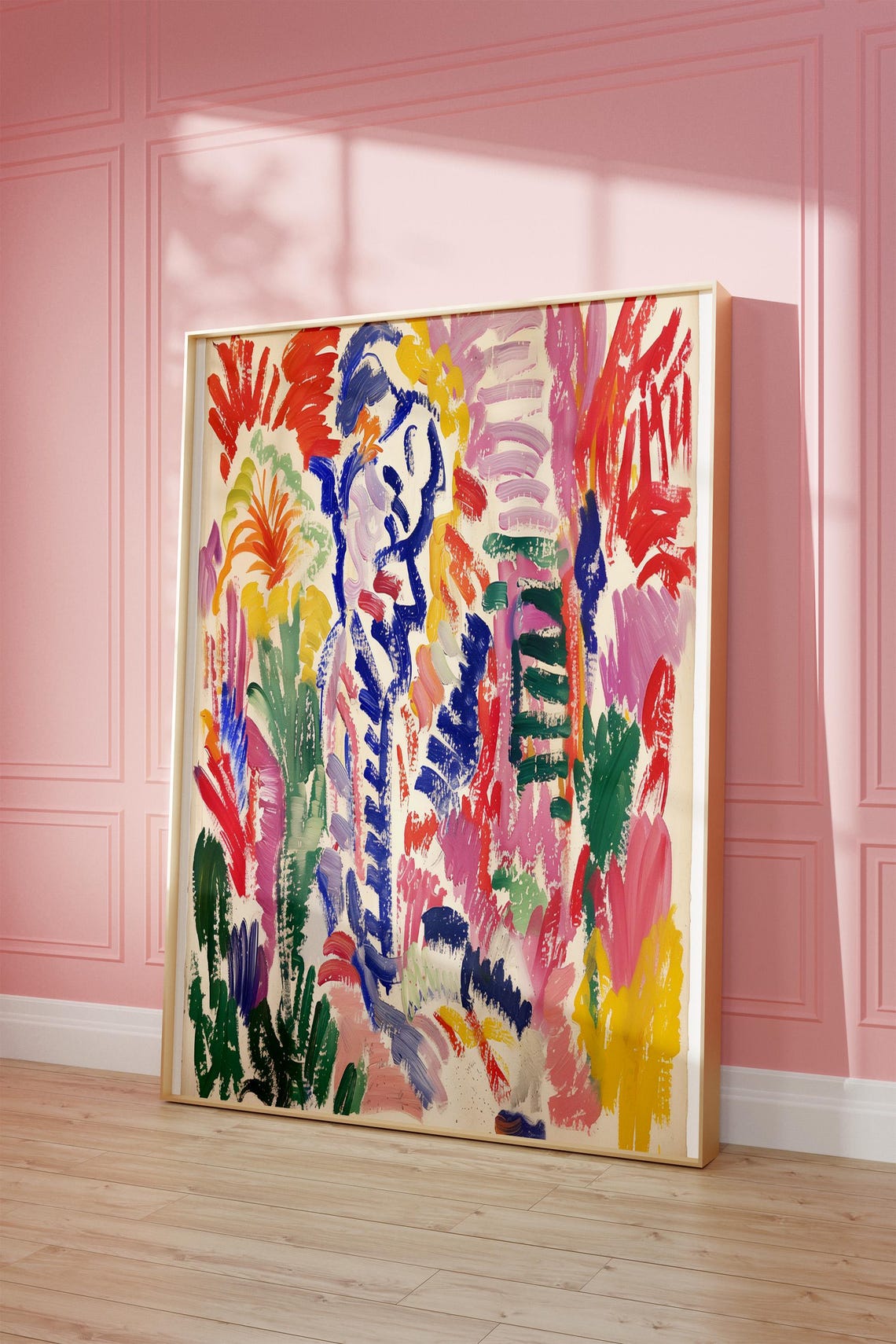Colorful Abstract Expressionist Art Poster with Bold Brushstrokes