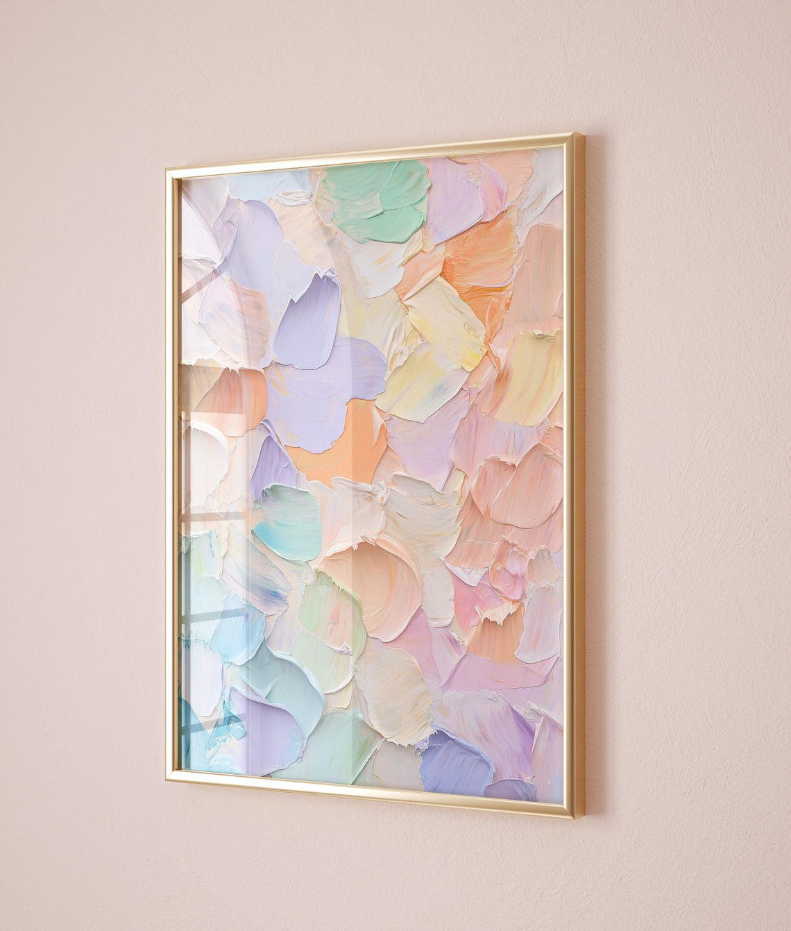 Pastel Palette Knife Textured Abstract Modern Neutral Tone Poster - Image 2