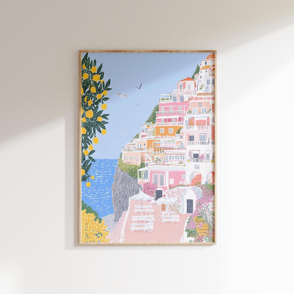 Positano Cliffside Town Lemon Tree Sunny Amalfi Coast Italy Poster - Image 3