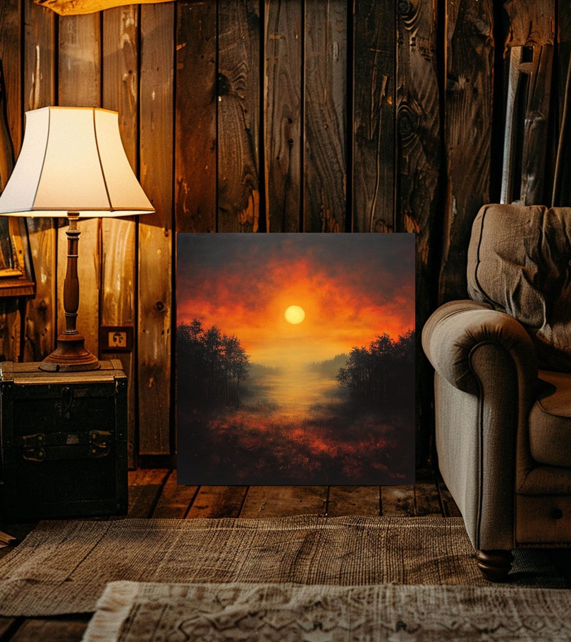 Stunning Sunset Wall Art Vibrant Home Decor Sunrise Sunset Artpainting - Image 2