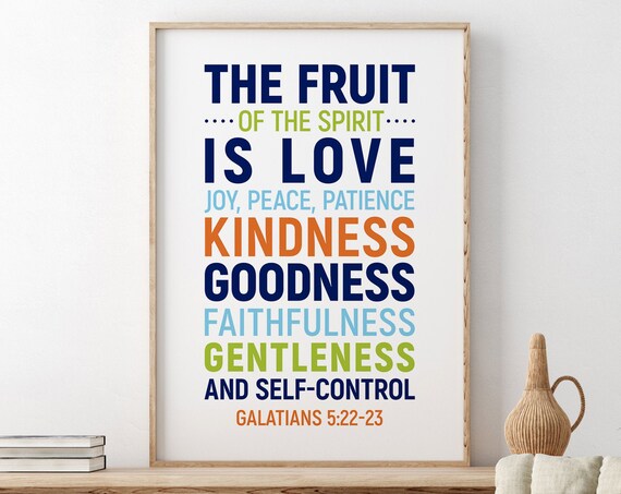 The Fruit Of The Spirit Is Love Galatians 5:22-23 Colorful Type Poster
