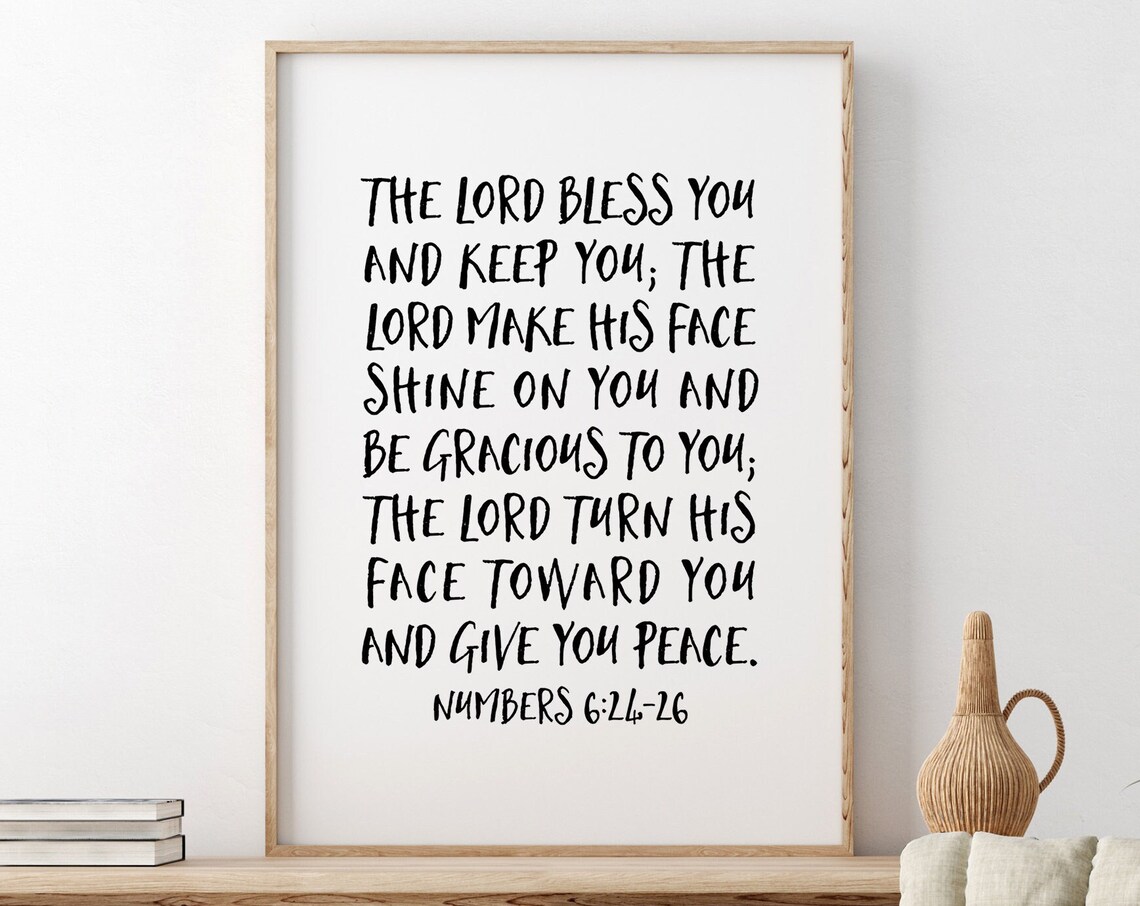 The Lord Bless You And Keep You Numbers 6:24-26 Hand Lettered Poster