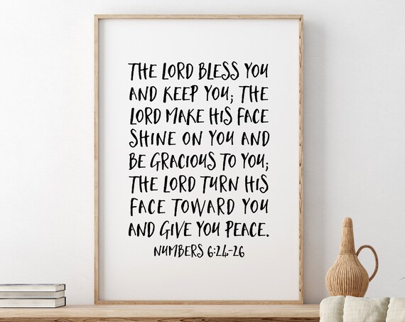 The Lord Bless You And Keep You Numbers 6:24-26 Hand Lettered Poster