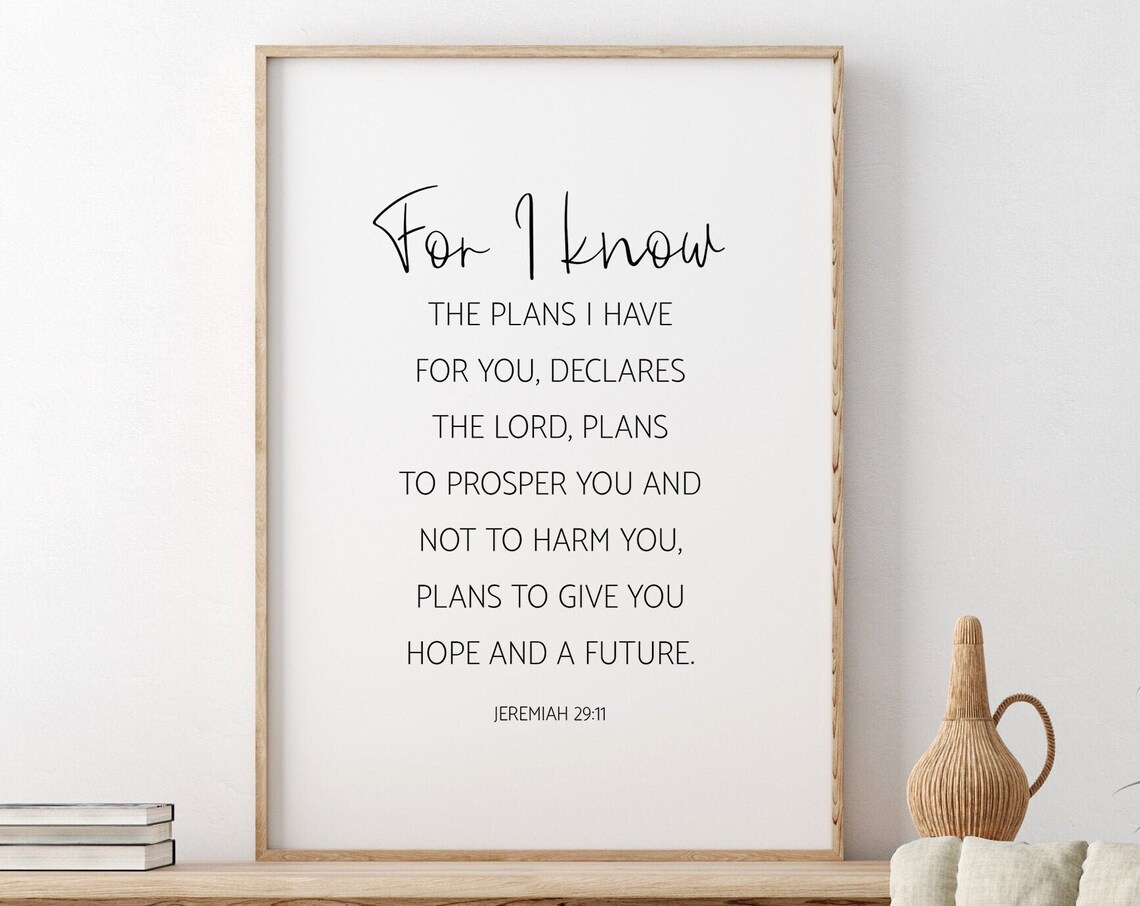 For I Know The Plans I Have For You Jeremiah 29:11 Hope Poster