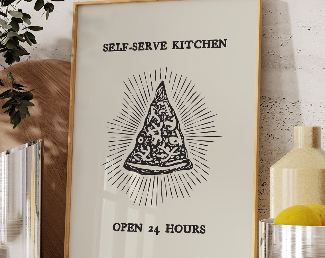 Quirky Kitchen Print Funny Kitchen Decor Pizza Poster Vintage Kitchen Wall Art Cooking Print Trendy Food Poster 1 Print - Image 4