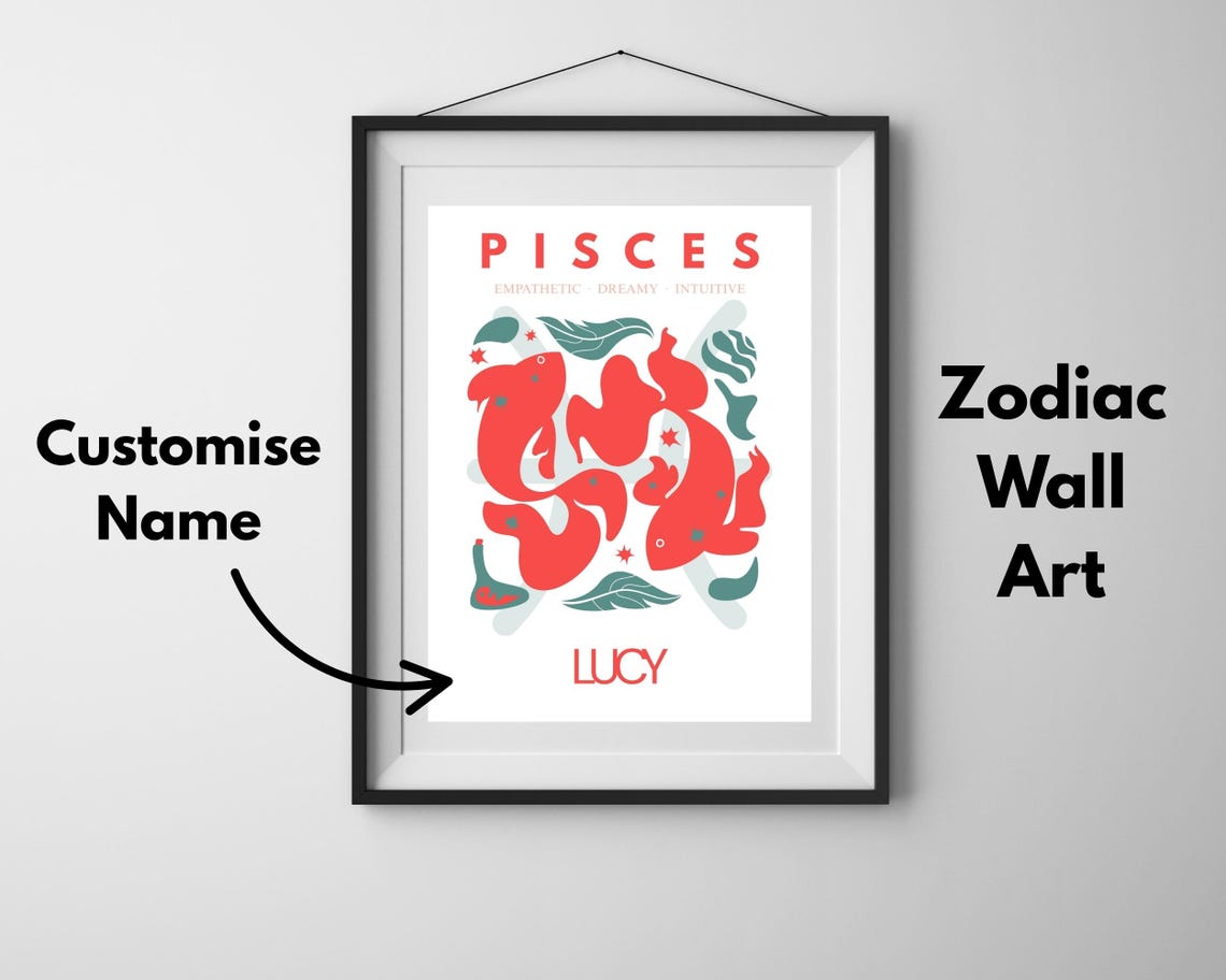 Custom Zodiac Star Sign Astrology Gift, Pisces - Image 3