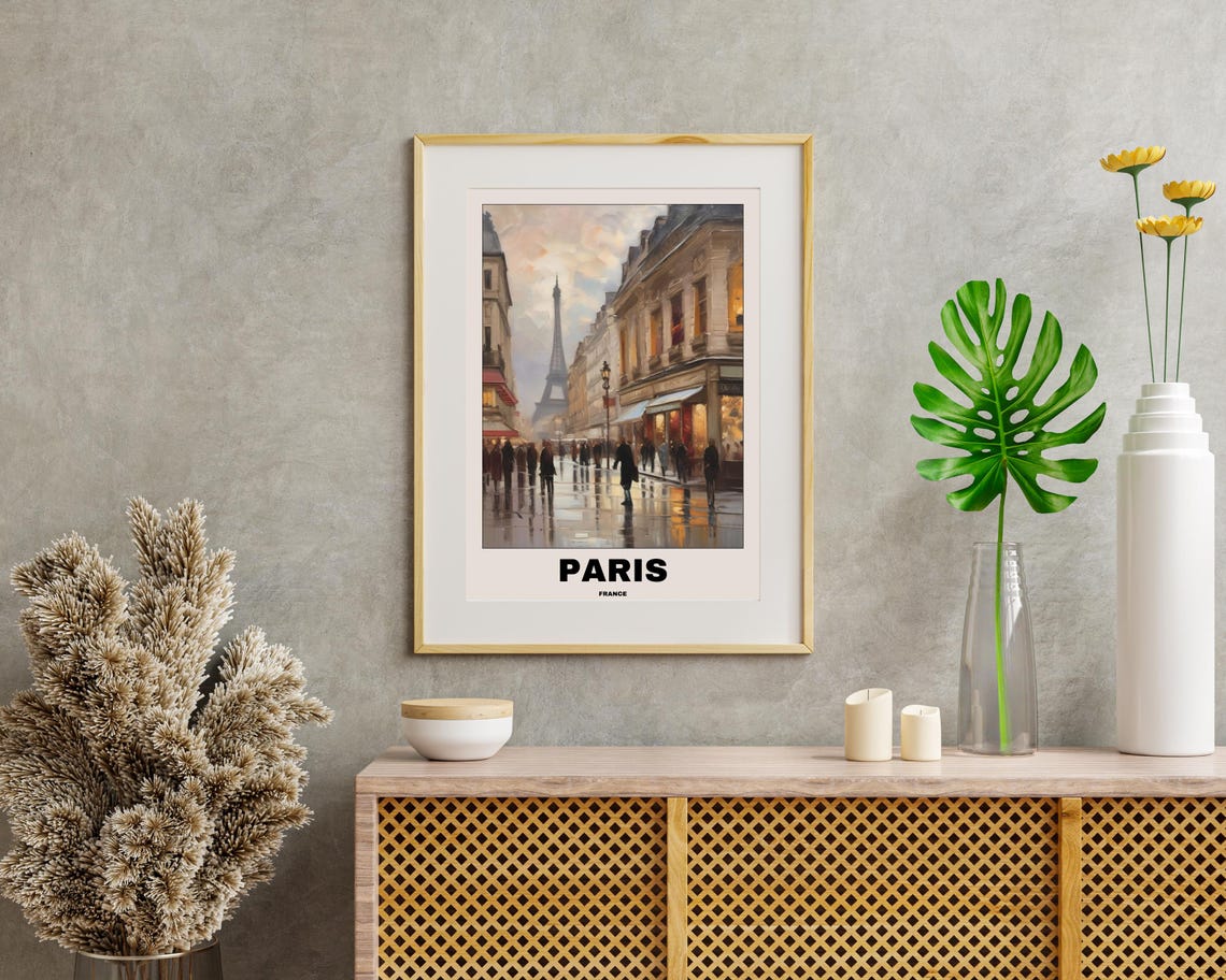 Paris City Landscape Travel Poster, Gift For Travellers - Image 2