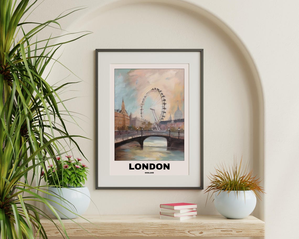 London Travel Poster, Scenic City Landscape - Image 3