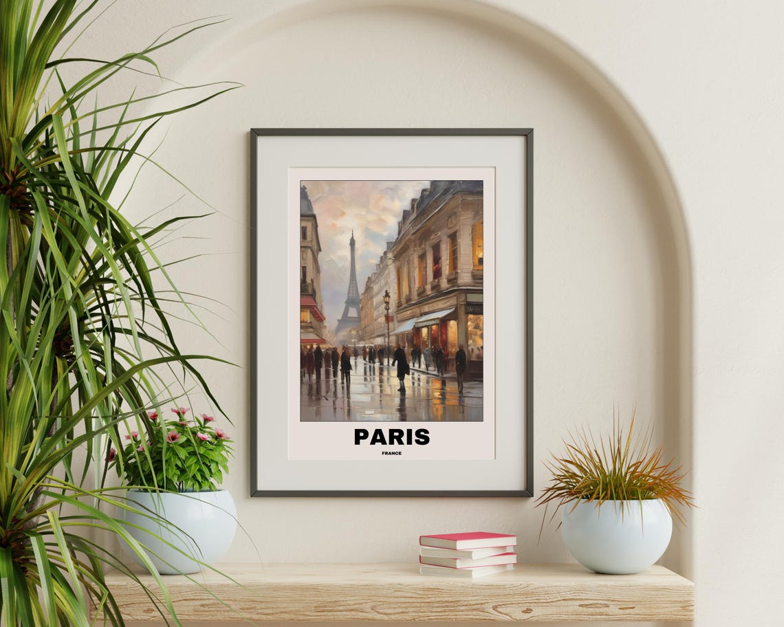 Paris City Landscape Travel Poster, Gift For Travellers - Image 3