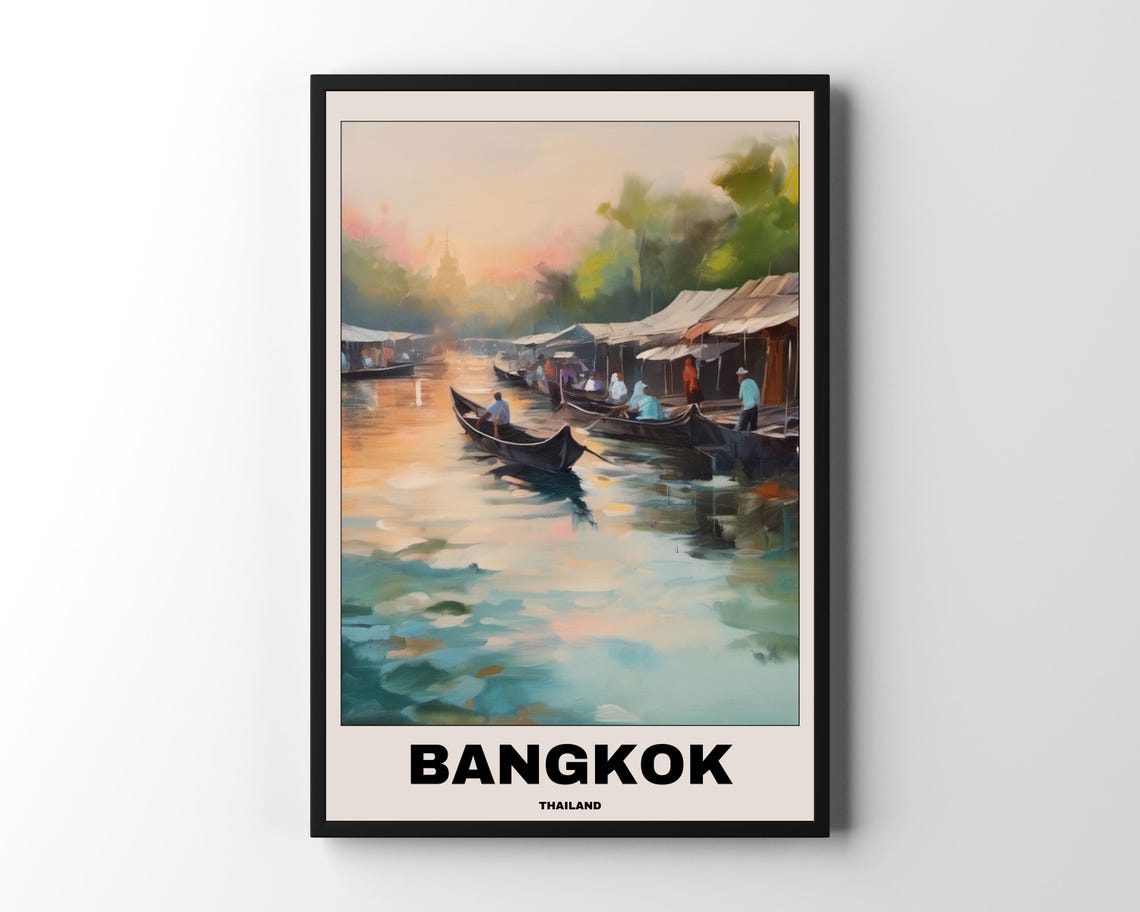 Thailand Wall Art Print, Bangkok Scenic Travel Poster