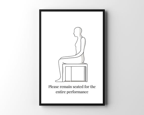 Funny Bathroom Toilet Sign, Quirky Minimalist Quote