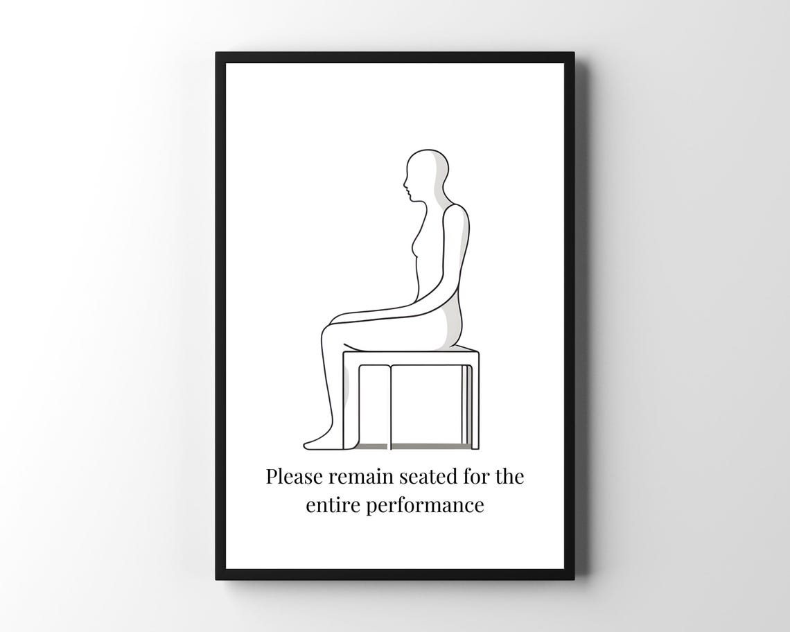 Funny Bathroom Toilet Sign, Quirky Minimalist Quote