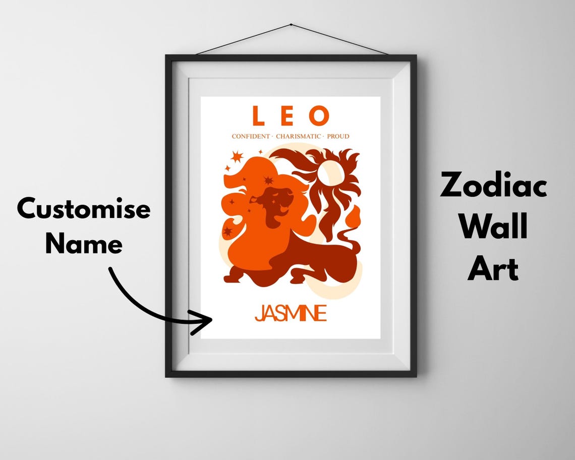 Custom Zodiac Star Sign Astrology Gift, Leo Poster - Image 3