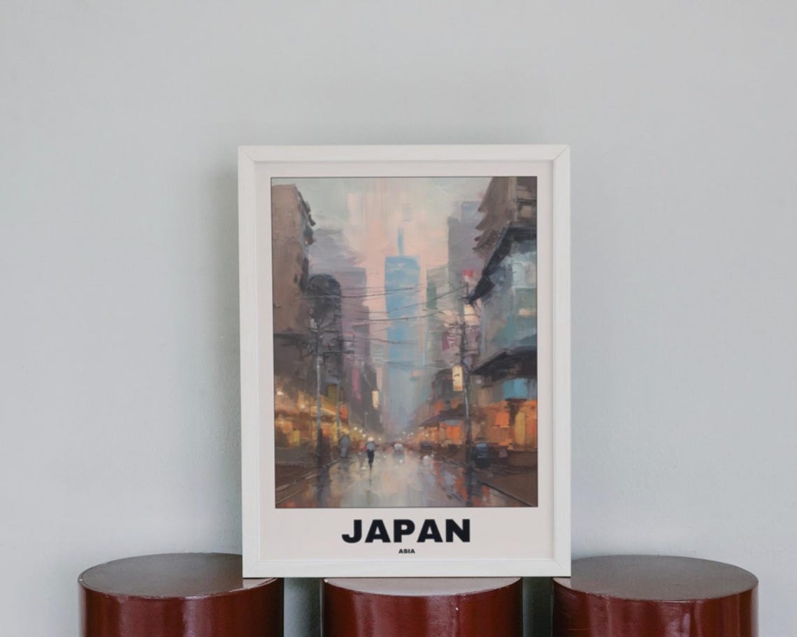 Japan Scenic Travel Poster, Japanese City Painting