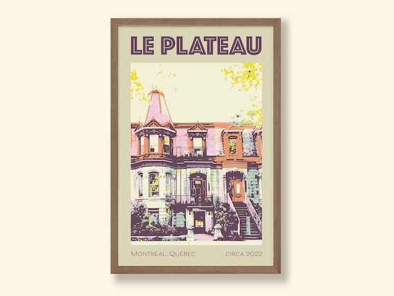 Le Plateau Montreal Quebec Victorian Facade Pastel Art Poster